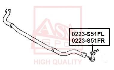 Asva 0223-S51FR Rod/Strut, stabiliser 0223S51FR