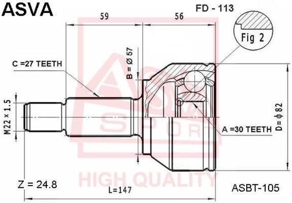 Asva FD-113 CV joint FD113