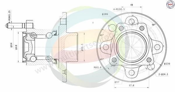 Odm-multiparts 70-230071 Wheel bearing kit 70230071