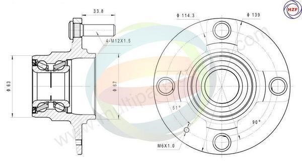 Odm-multiparts 70-080016 Wheel bearing kit 70080016
