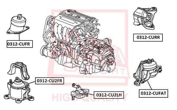 Asva 0312-CU2LH Engine mount 0312CU2LH