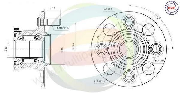 Odm-multiparts 70-040074 Wheel bearing kit 70040074