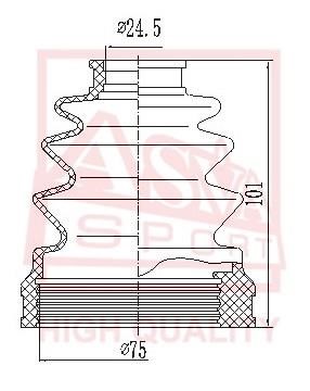 Asva ASBT-80 Bellow, driveshaft ASBT80