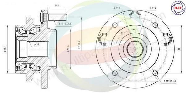 Odm-multiparts 70-220011 Wheel bearing kit 70220011