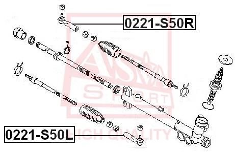 Asva 0221-S50R Tie rod end outer 0221S50R