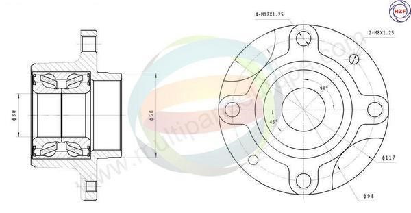 Odm-multiparts 70-350082 Wheel bearing kit 70350082