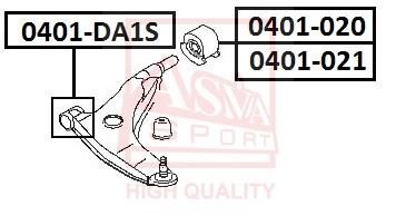 Asva 0401-DA1S Silent block front lower arm front 0401DA1S