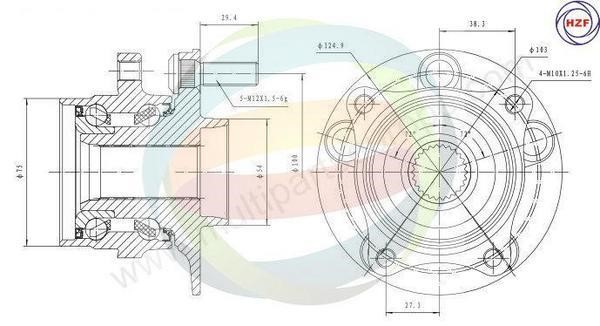 Odm-multiparts 70-090125 Wheel bearing kit 70090125