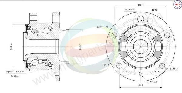 Odm-multiparts 70-150038 Wheel bearing kit 70150038