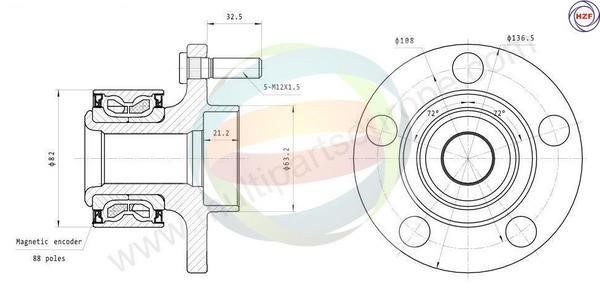 Odm-multiparts 70-010068 Wheel bearing kit 70010068