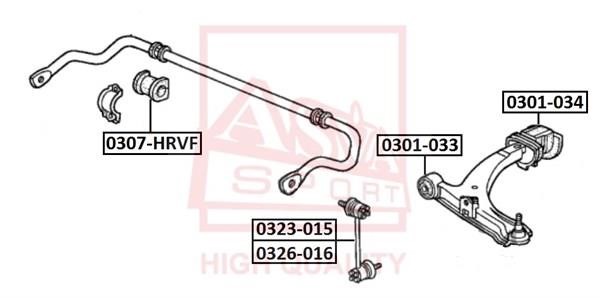 Asva 0307-HRVF Bearing Bush, stabiliser 0307HRVF