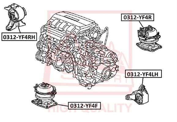 Asva 0312-YF4R Engine mount 0312YF4R