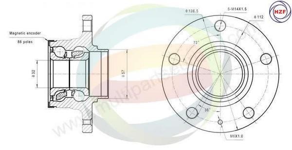 Odm-multiparts 70-210037 Wheel bearing kit 70210037