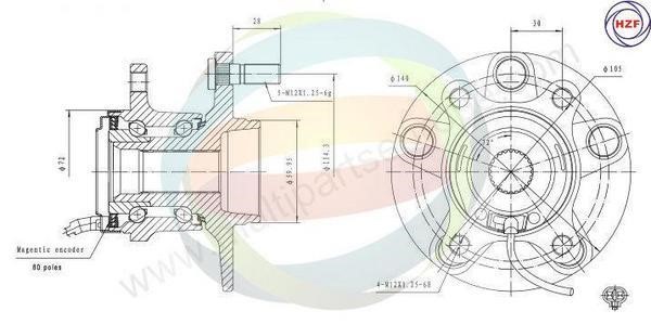 Odm-multiparts 70-350091 Wheel bearing kit 70350091