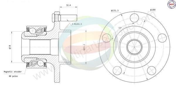 Odm-multiparts 70-010062 Wheel bearing kit 70010062