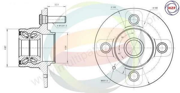 Odm-multiparts 70-080015 Wheel bearing kit 70080015