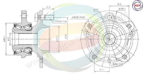 Odm-multiparts 70-270014 Wheel bearing kit 70270014