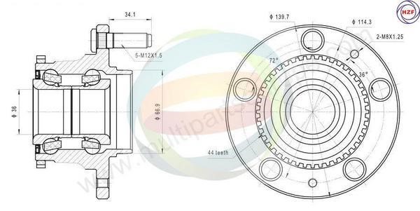 Odm-multiparts 70-050041 Wheel bearing kit 70050041