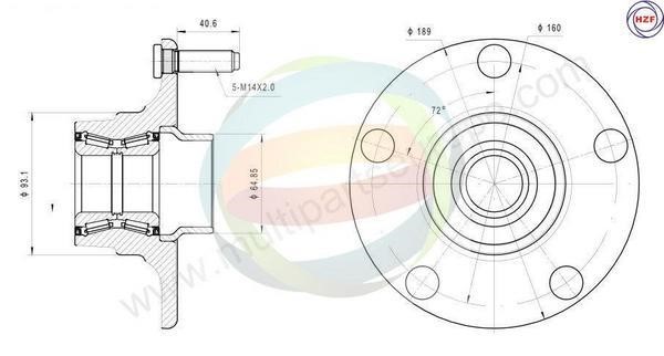 Odm-multiparts 70-010044 Wheel bearing kit 70010044