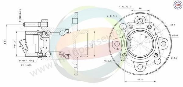 Odm-multiparts 70-230035 Wheel bearing kit 70230035