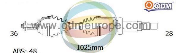 Odm-multiparts 18-152661 Drive shaft 18152661