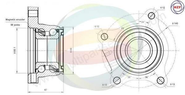 Odm-multiparts 70-090099 Wheel bearing kit 70090099