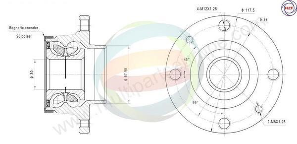 Odm-multiparts 70-350066 Wheel bearing kit 70350066