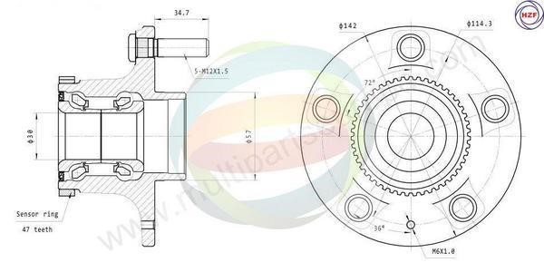 Odm-multiparts 70-000001 Wheel bearing kit 70000001