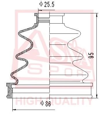 Asva ASBT-139 Bellow, driveshaft ASBT139