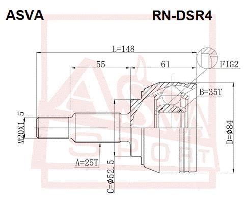 Asva RN-DSR4 Joint Kit, drive shaft RNDSR4