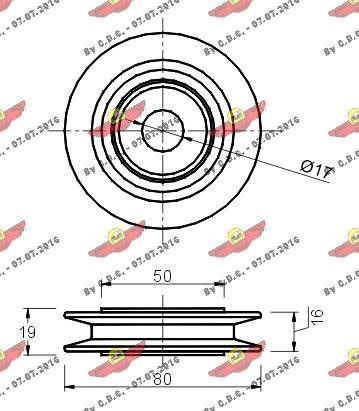 Autokit 03.639 V-ribbed belt tensioner (drive) roller 03639