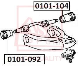 Asva 0101-092 Silent block front upper arm 0101092