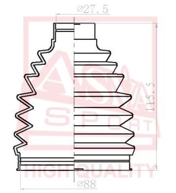 Asva ASBT-RAV3 Bellow, driveshaft ASBTRAV3