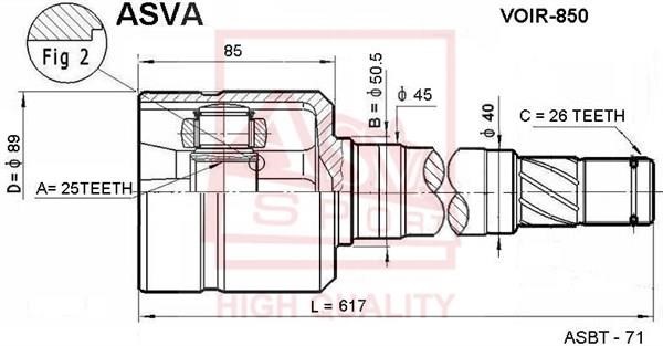 Asva VOIR-850 CV joint VOIR850