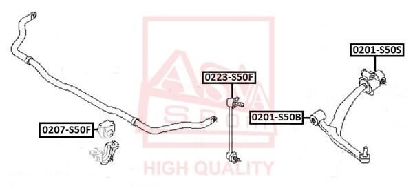 Asva 0223-S50F Rod/Strut, stabiliser 0223S50F