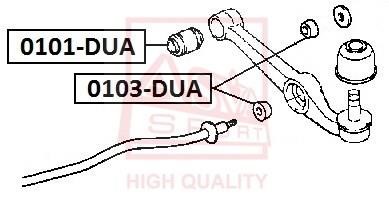 Asva 0101-DUA Control Arm-/Trailing Arm Bush 0101DUA