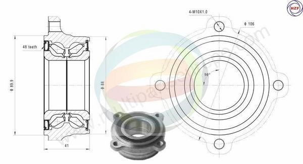 Odm-multiparts 70-340016 Wheel bearing kit 70340016