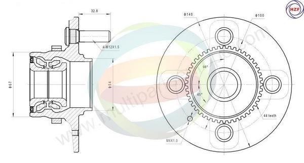 Odm-multiparts 70-080002 Wheel bearing kit 70080002