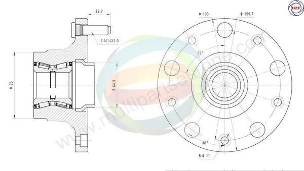 Odm-multiparts 70-010080 Wheel bearing kit 70010080