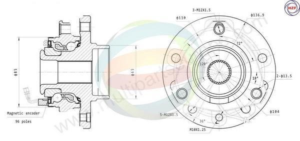Odm-multiparts 70-230047 Wheel bearing kit 70230047
