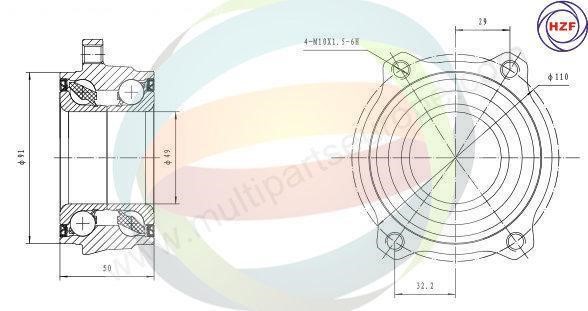Odm-multiparts 70-140022 Wheel bearing kit 70140022