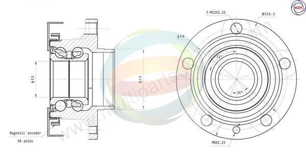 Odm-multiparts 70-350015 Wheel bearing kit 70350015