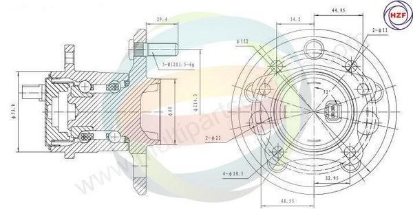 Odm-multiparts 70-090055 Wheel bearing kit 70090055