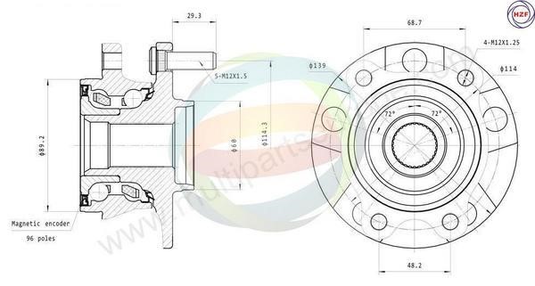 Odm-multiparts 70-090051 Wheel bearing kit 70090051