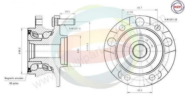 Odm-multiparts 70-090052 Wheel bearing kit 70090052