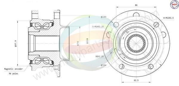 Odm-multiparts 70-340049 Wheel bearing kit 70340049