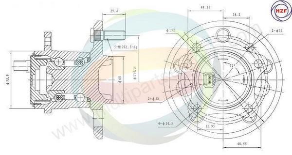 Odm-multiparts 70-090056 Wheel bearing kit 70090056