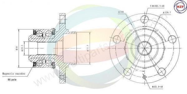 Odm-multiparts 70-210080 Wheel bearing kit 70210080