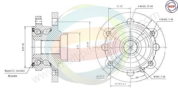 Odm-multiparts 70-340052 Wheel bearing kit 70340052