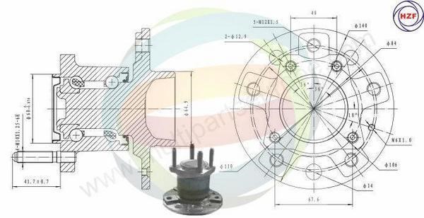 Odm-multiparts 70-230069 Wheel bearing kit 70230069